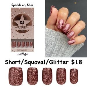 Red Aspen Acrylic Glitter Press-On Nails - Sparkle on, Shea